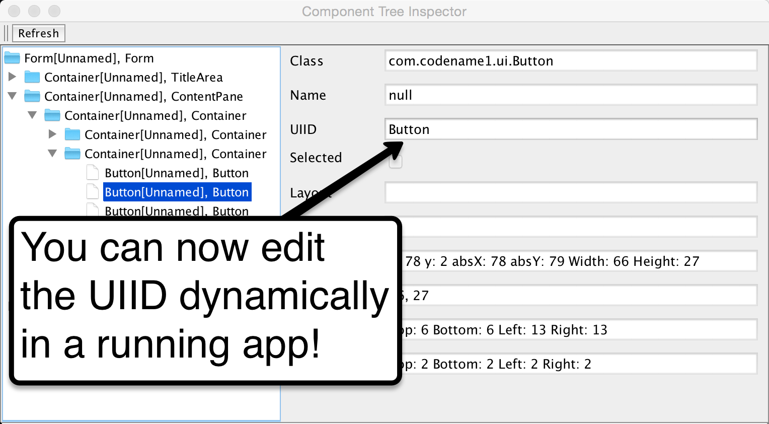 Edit UDID in Component Inspector